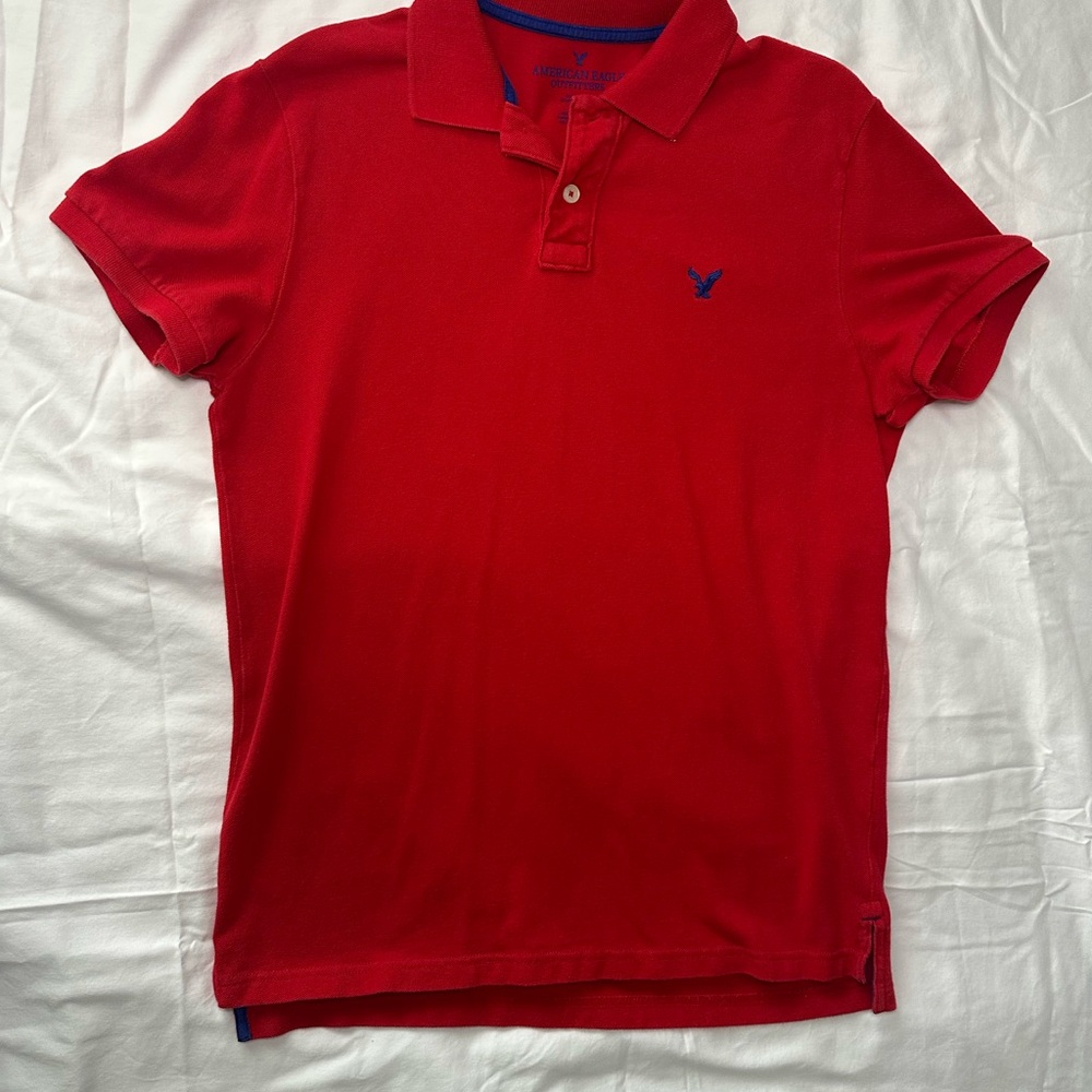 American Eagle Outfitters Red Polo Shirt Classic Design